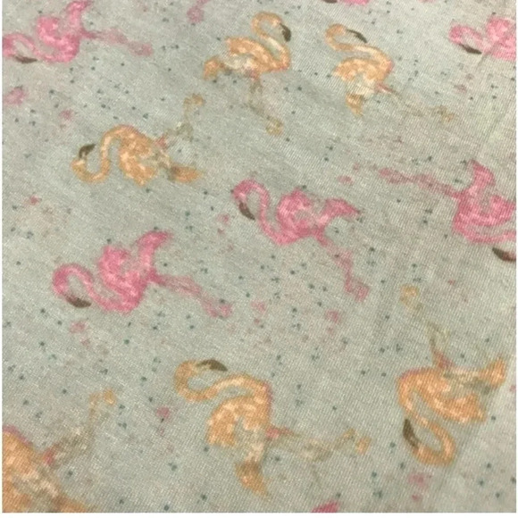 LuLaRoe Madison Mint Green Pleated Madison Skirt Flamingo Print Plus Size 2X - Picture 3 of 3